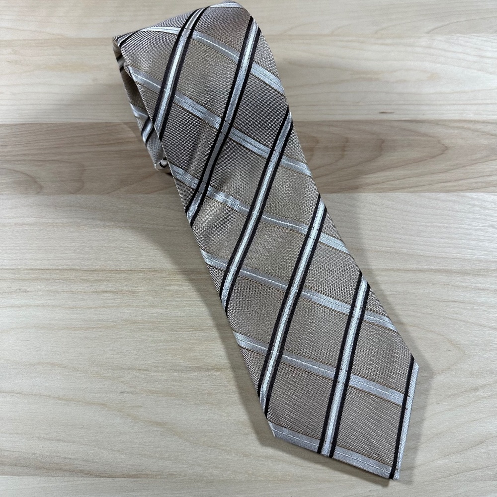 Buy 3 Ties for $45!  Italian Silk Tie Beige, Black, Grey and White